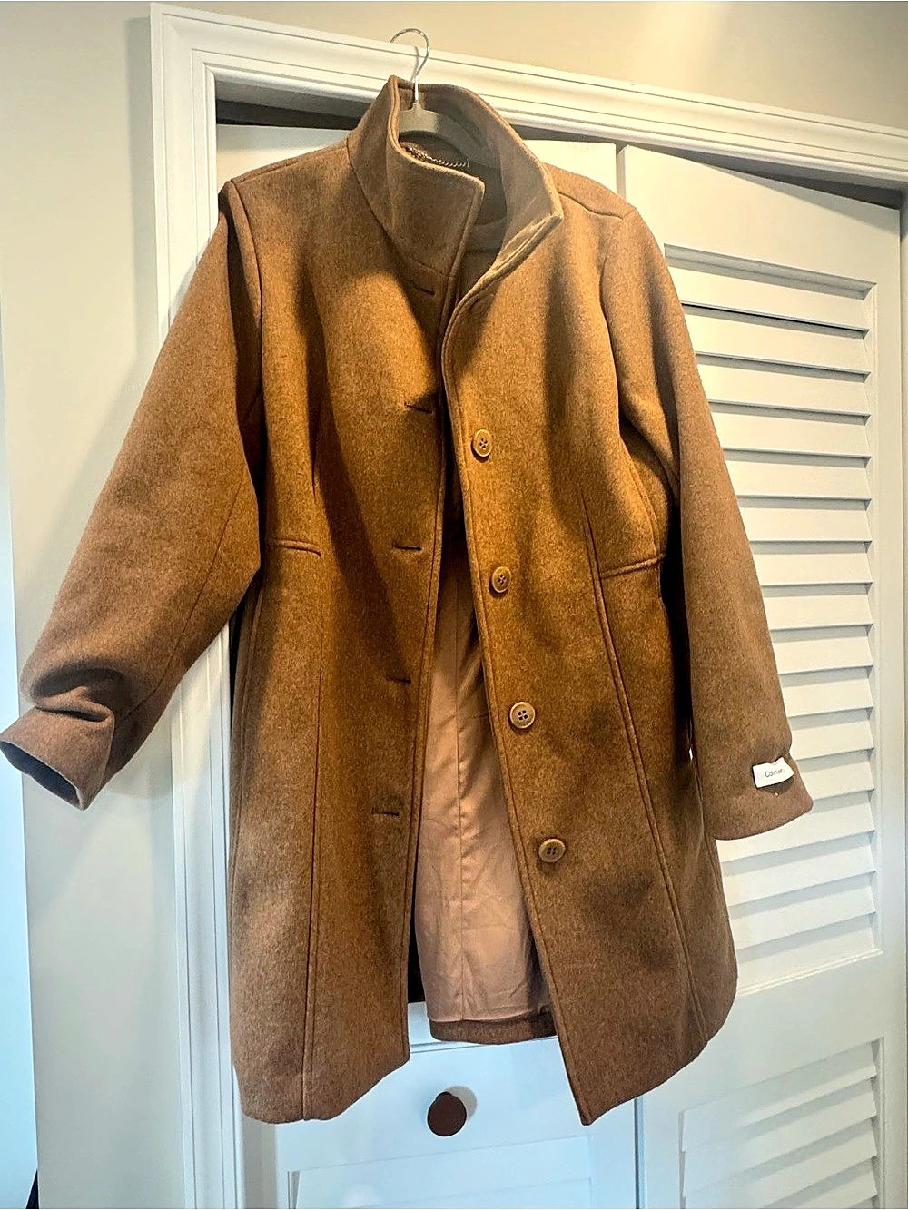 Calvin Klein Brown Wool-Look Coat Like New